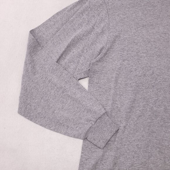 Jerzees Long Sleeve Pullover Casual T-Shirt Adult Mens Size Medium M Gray - Picture 5 of 11